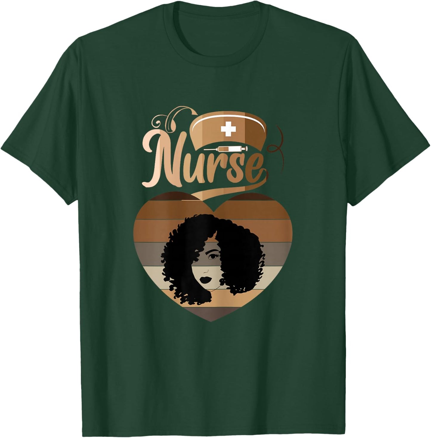 Afro Black Nurse Melanin African American Funny Nurse T-Shirt - T-Shirt | Forest