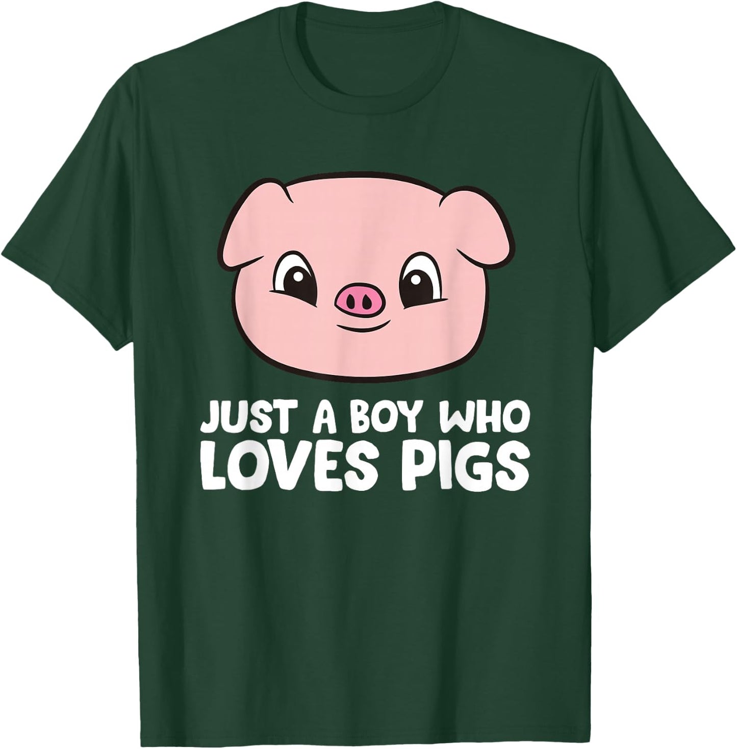 Pig Farmer Boy Just a Boy Who Loves Pigs T-Shirt - T-Shirt | Forest