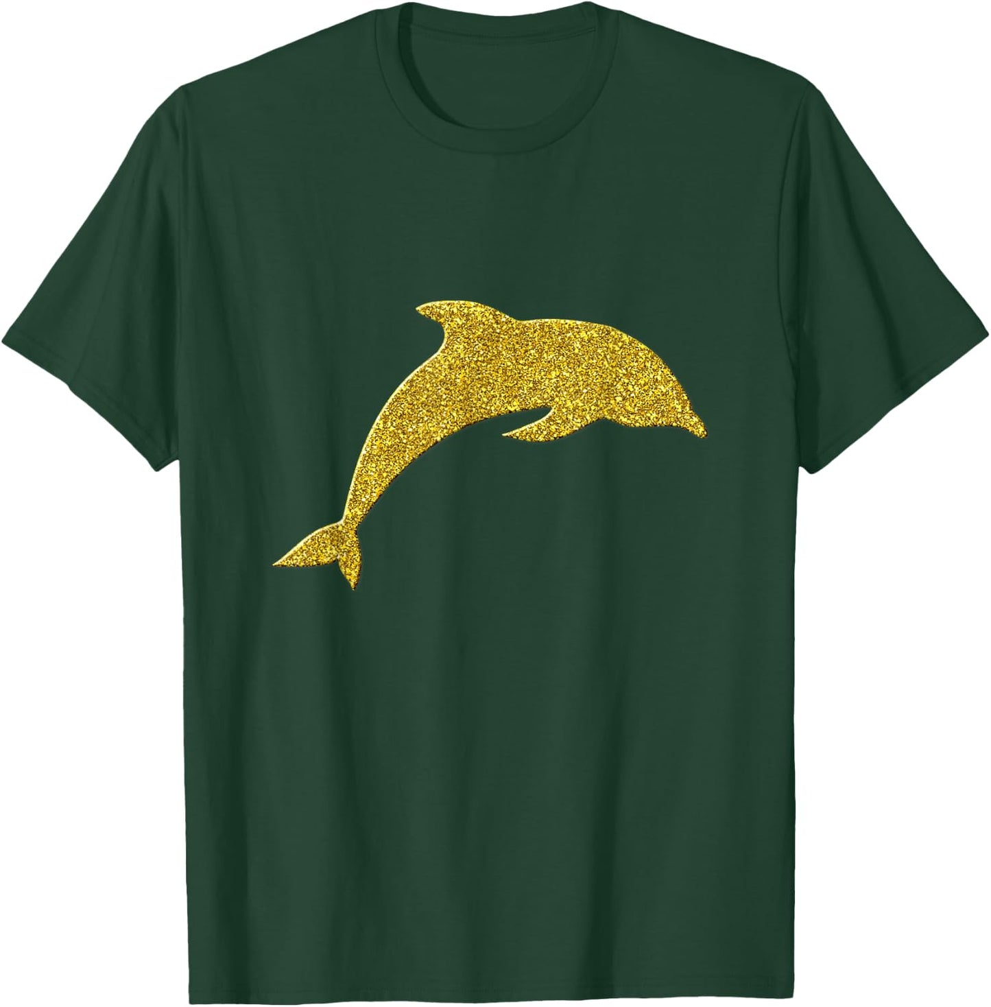 Dolphin Fish Vintage Golden Retro Symbol T-Shirt - T-Shirt | Forest