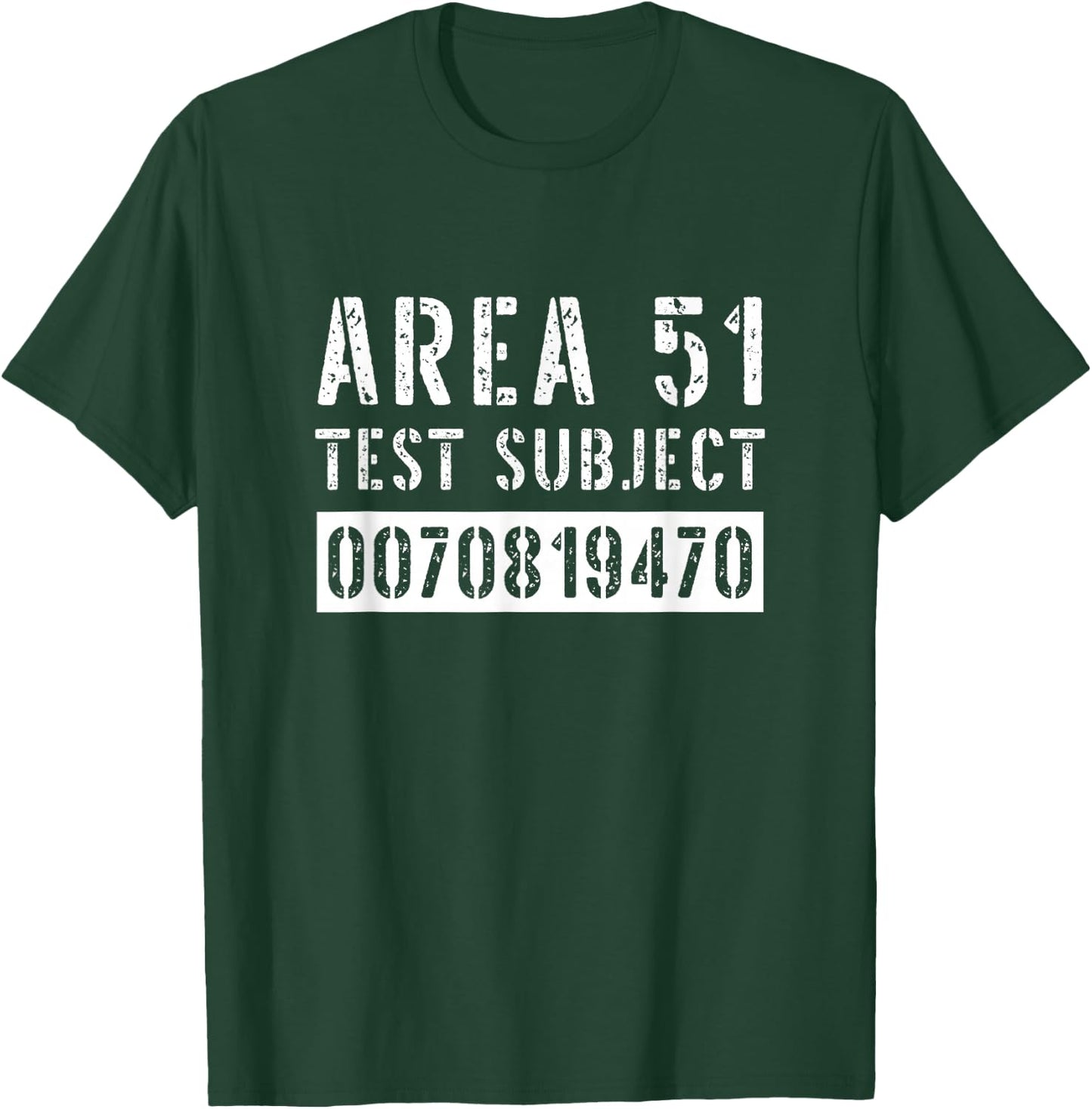 Area 51 Test Subject Costume Roswell Alien UFO Conspiracy T-Shirt - T-Shirt | Forest