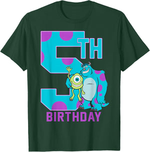 Disney Pixar Monsters Inc. Mike & Sully Happy 5th Birthday T-Shirt - T-Shirt | Forest