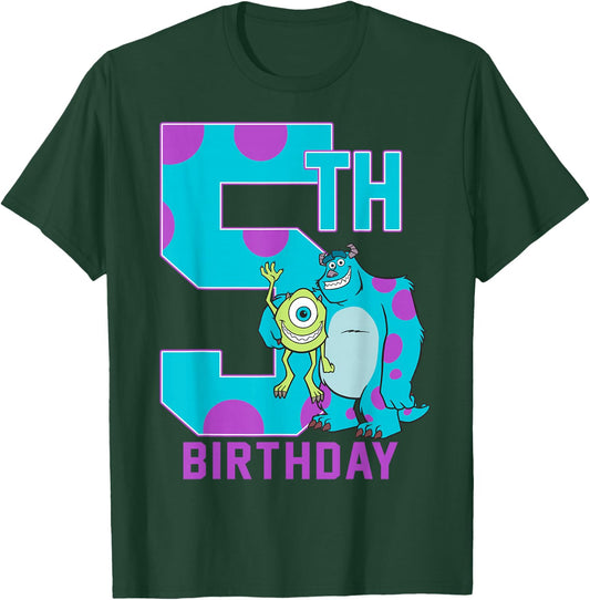 Disney Pixar Monsters Inc. Mike & Sully Happy 5th Birthday T-Shirt - T-Shirt | Forest