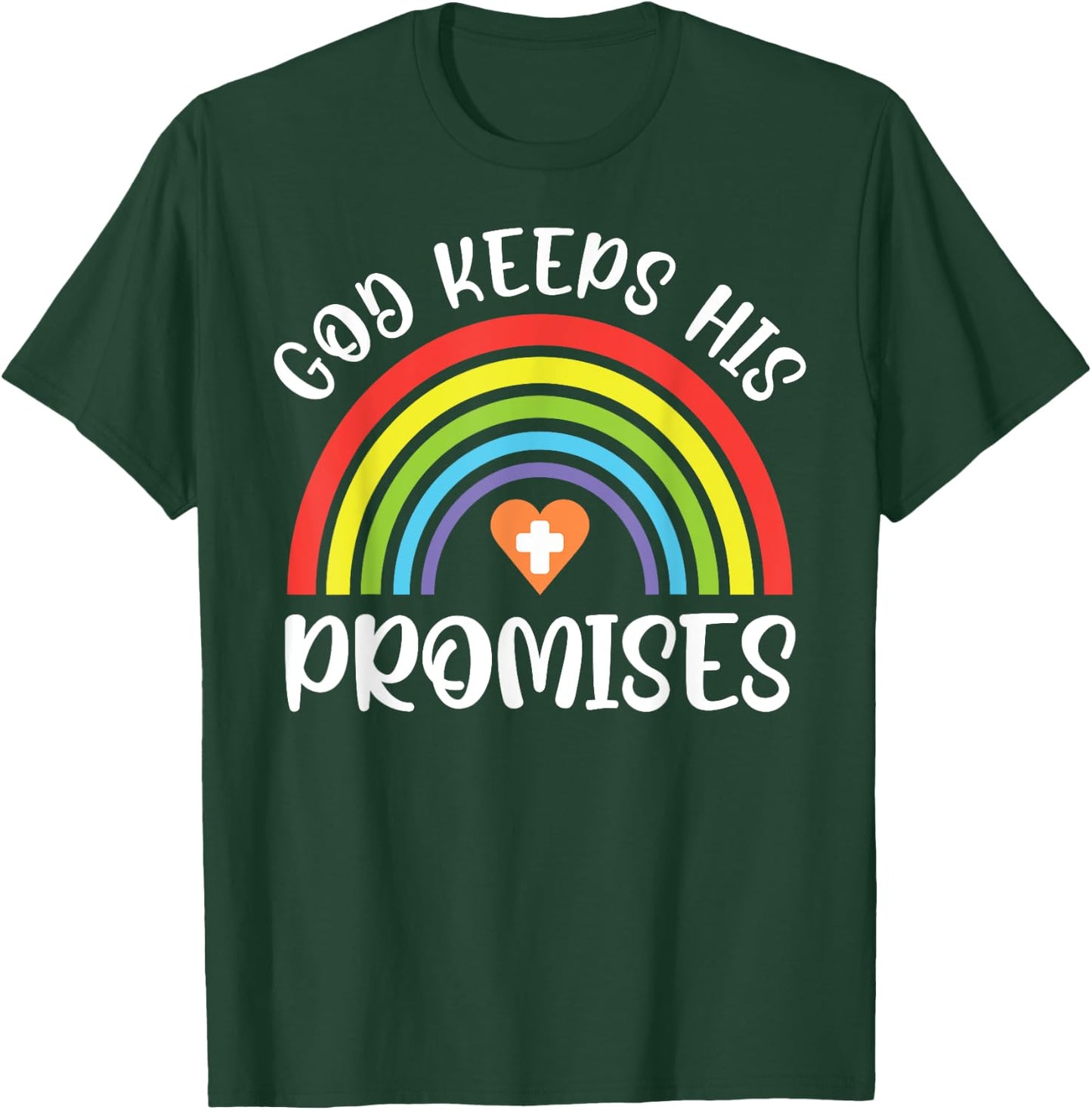 Christian Rainbow God Keeps His Promises Bible Noah T-Shirt - T-Shirt | Forest