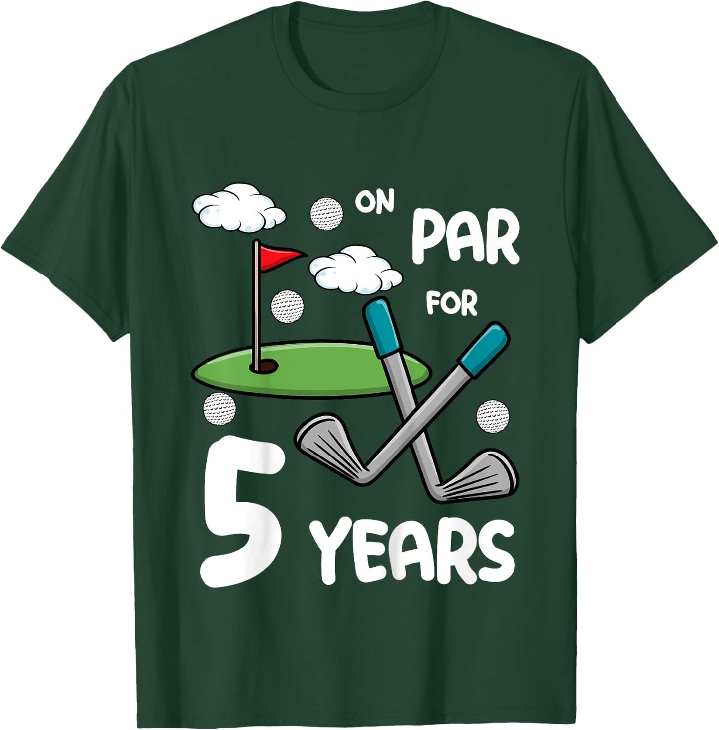 5th Birthday Golf Funny Golfer 5 Year Old Boy Girl T-Shirt - T-Shirt | Forest