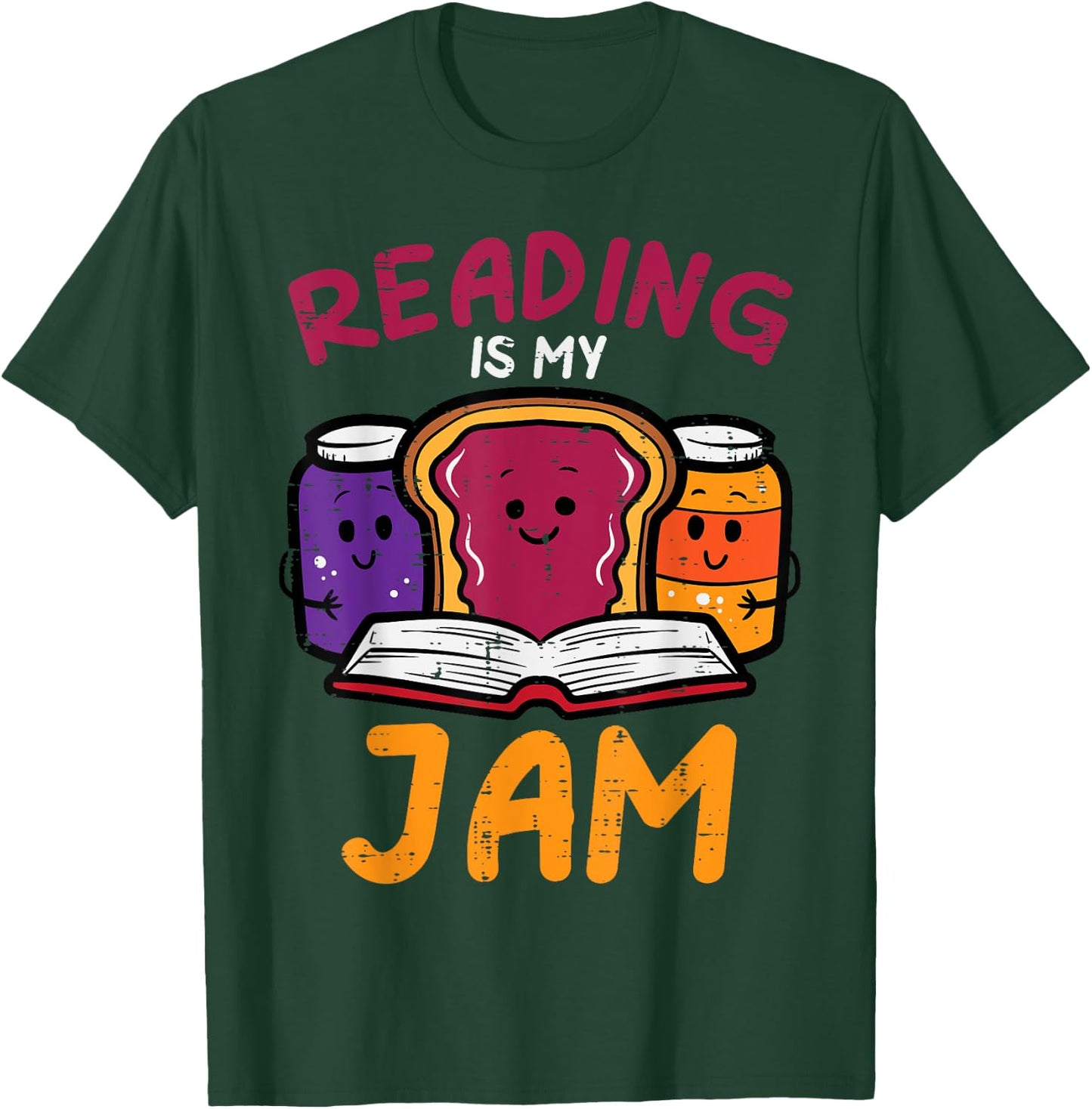 Reading My Jam Read Reading Book Librarian Men Women Kids T-Shirt - T-Shirt | Forest
