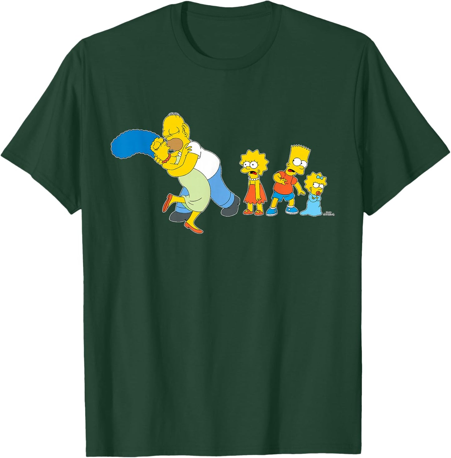 The Simpsons Marge Homer Beard Lisa Maggie Kiss T-Shirt - T-Shirt | Forest
