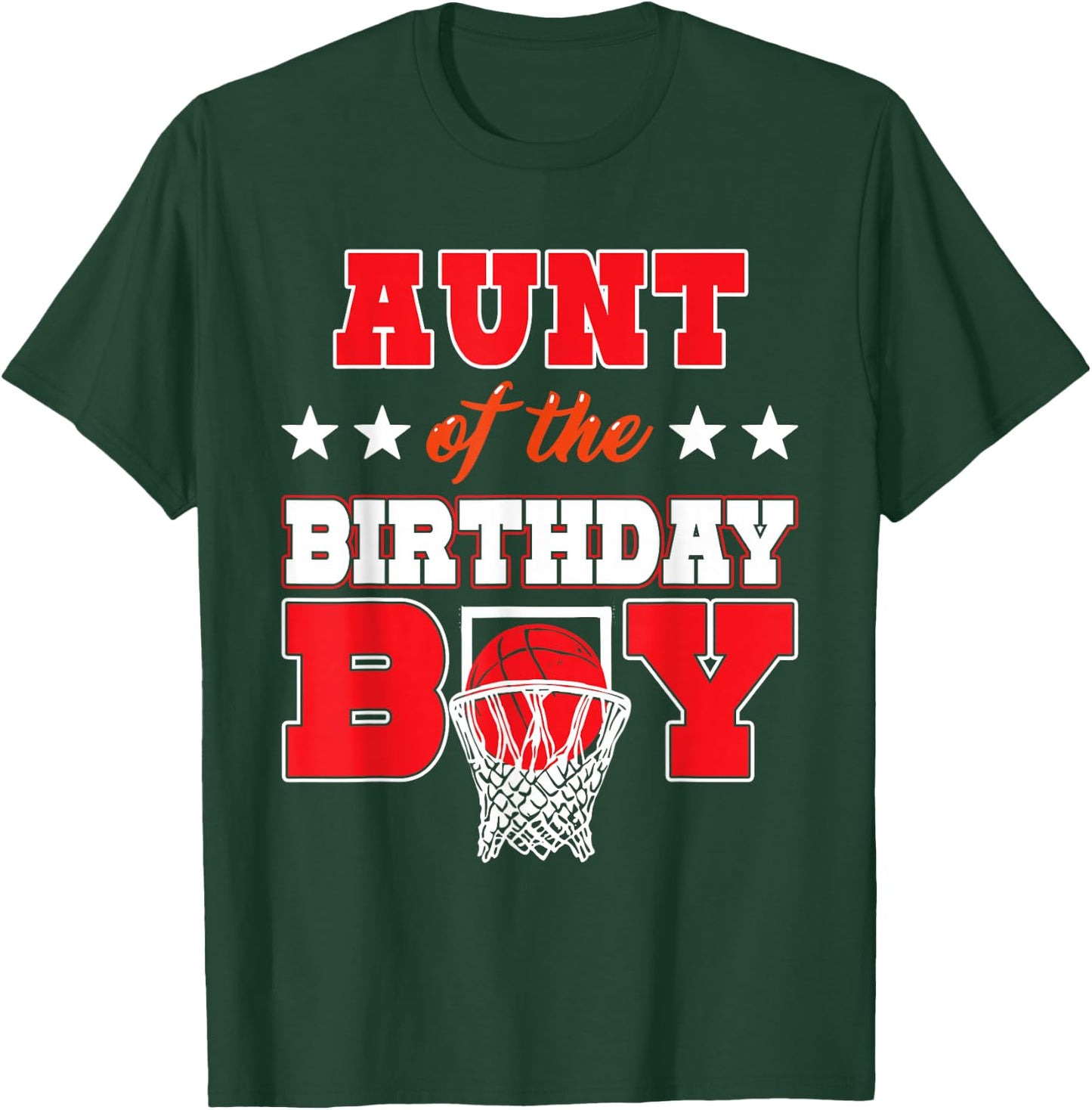 Basketball Party Aunt of the Birthday Boy Baller Family T-Shirt - T-Shirt | Forest