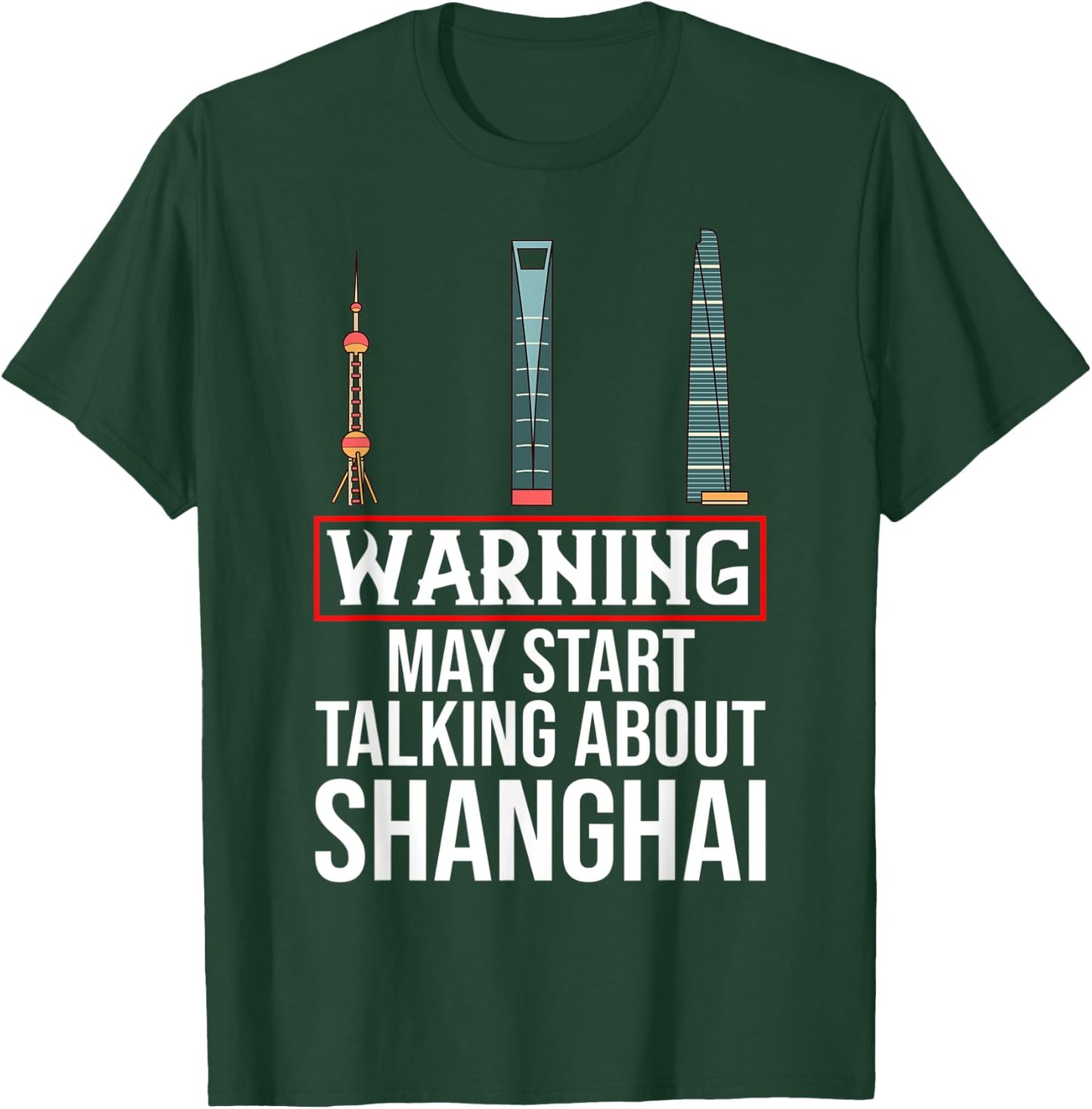 Shanghai China City Skyline Map T-Shirt - T-Shirt | Forest