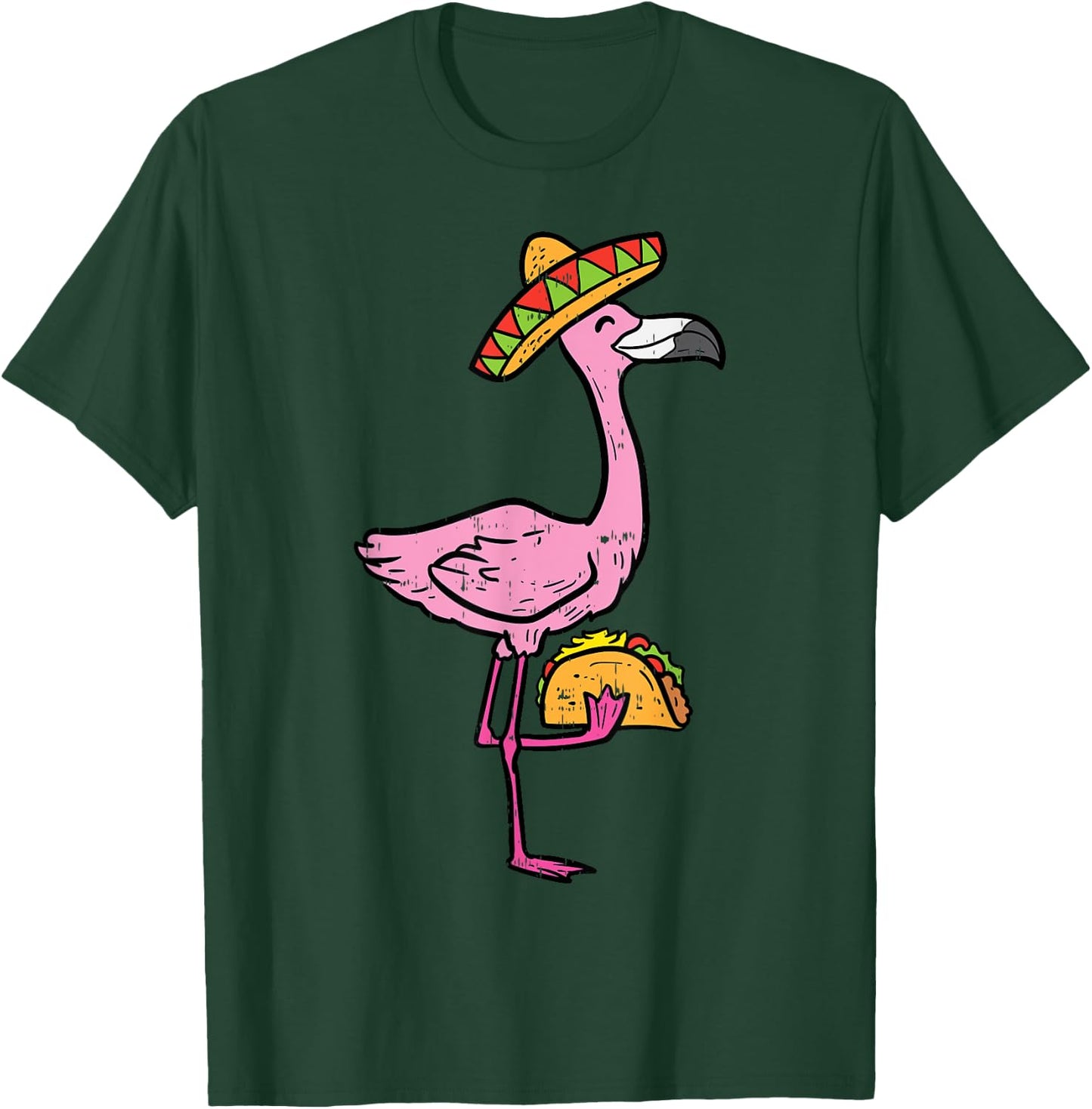 Mexican Flamingo Tacos Cute Cinco De Mayo Fiesta Animal T-Shirt - T-Shirt | Forest