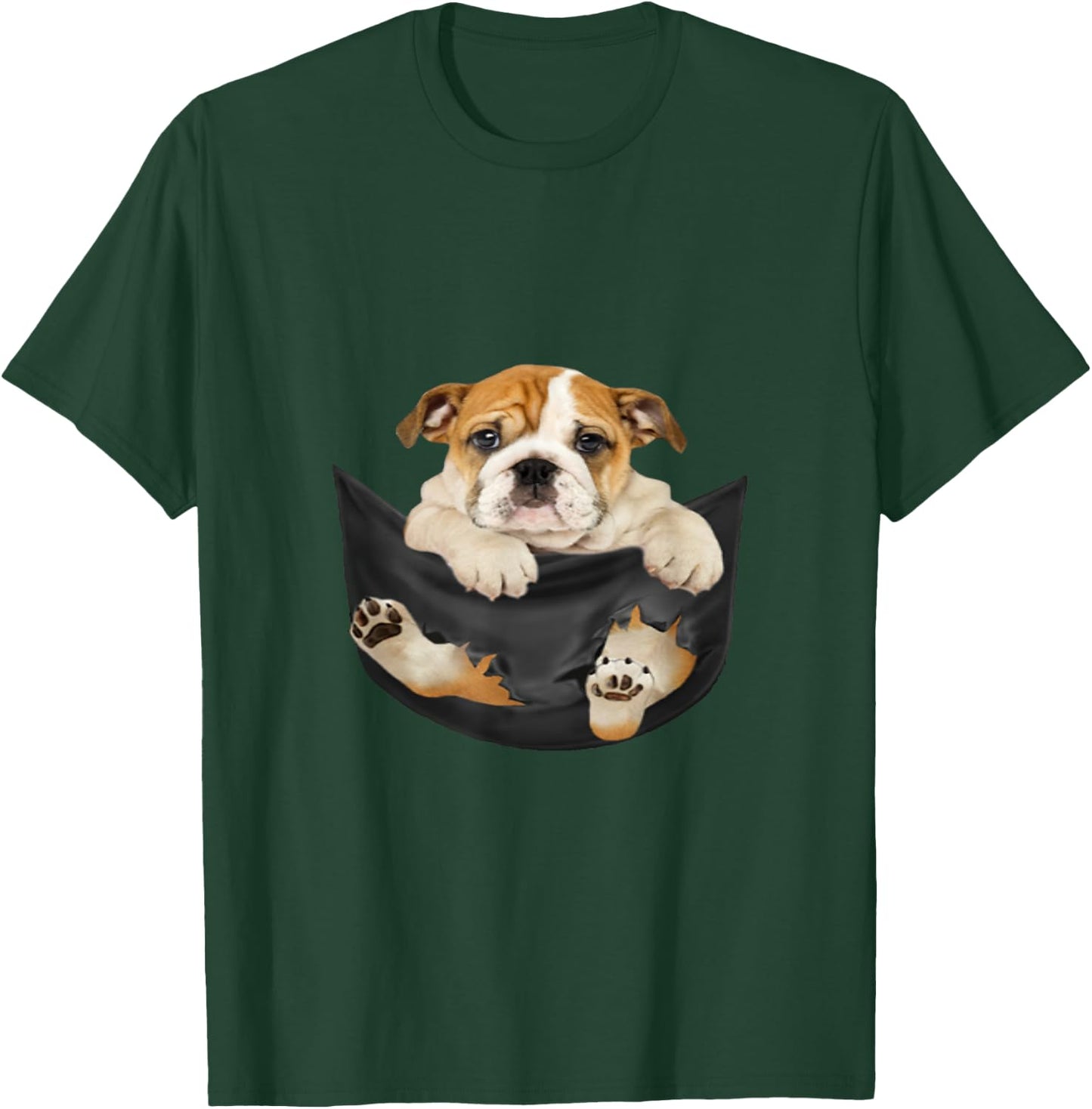Dog Lovers Gifts Bulldog In Pocket Funny Dog Face T-Shirt - T-Shirt | Forest