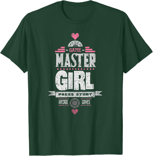 Master Gamer Girl Retro Arcade Games Player Women T-Shirt - T-Shirt | Forest