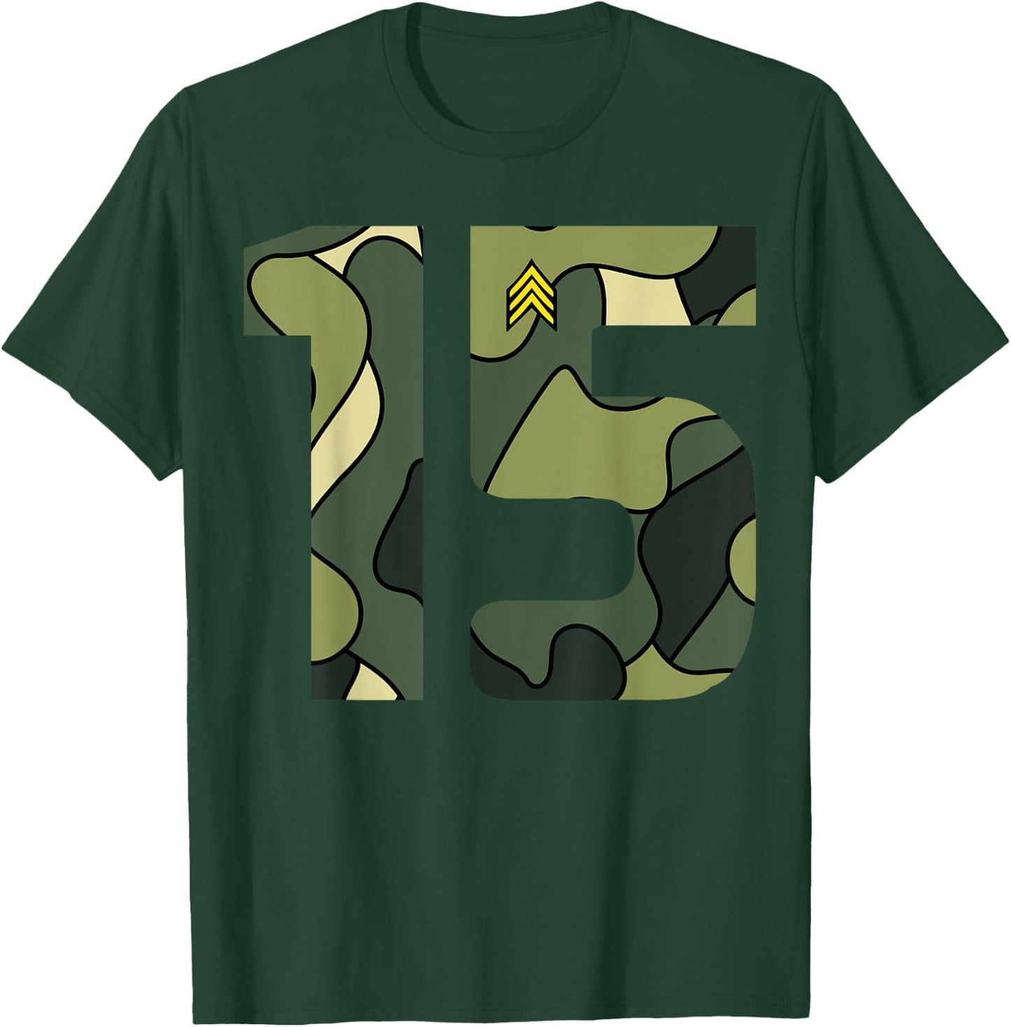 Cute Little Birthday 15 Year Old Youth Camouflage Gift T-Shirt - T-Shirt | Forest