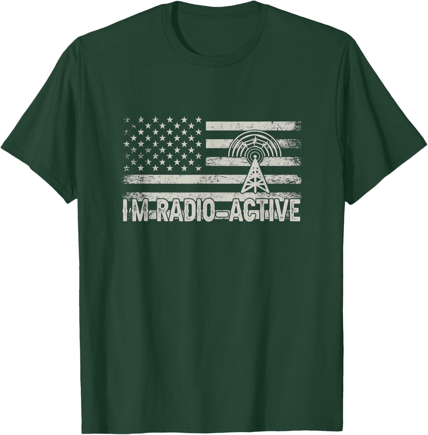 Ham Radio USA Flag - Amateur Radio and Ham Radio Operator Men T-Shirt - T-Shirt | Forest