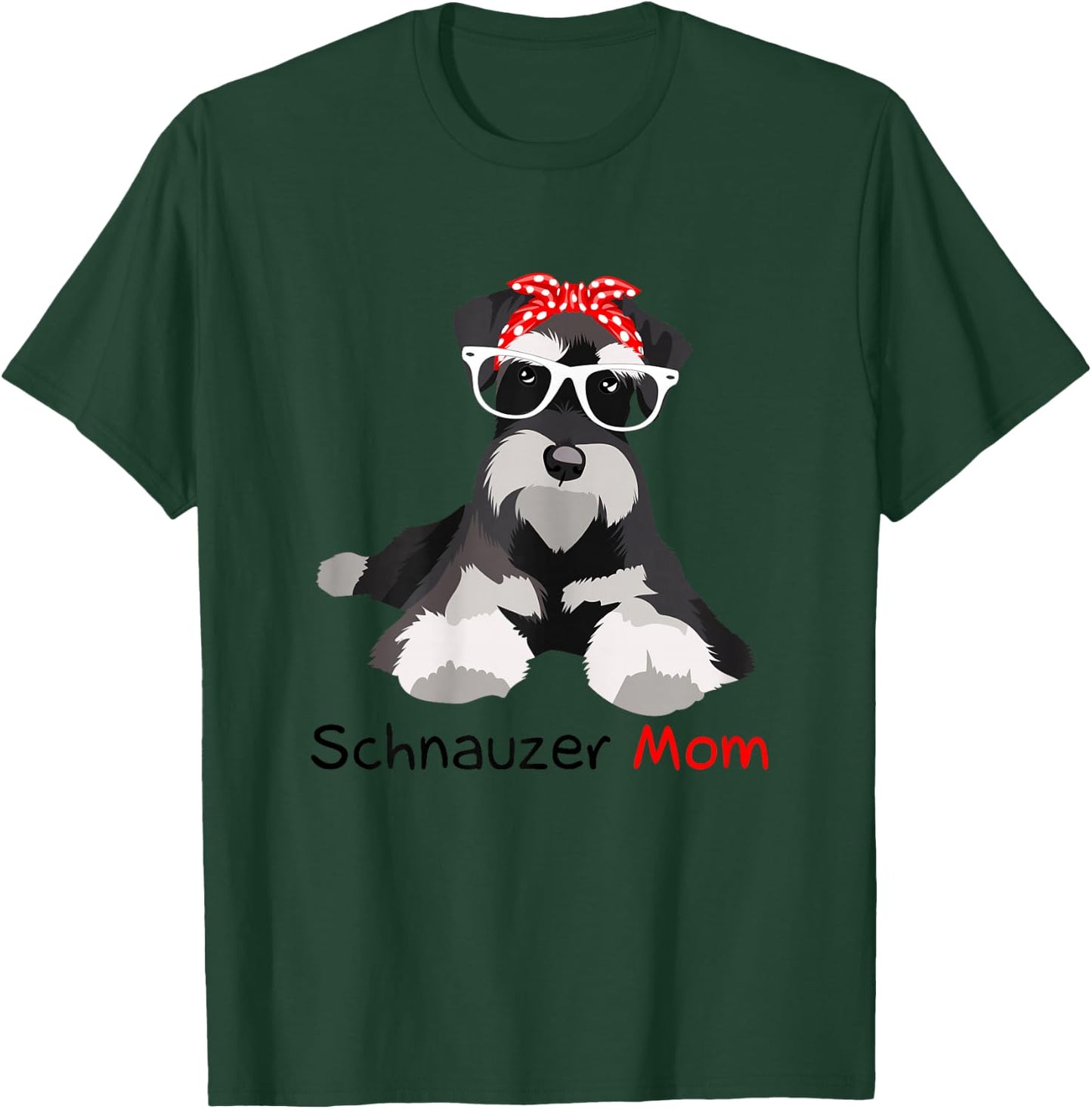 Schnauzer Mom Bandana Schnauzer Dog T-Shirt - T-Shirt | Forest