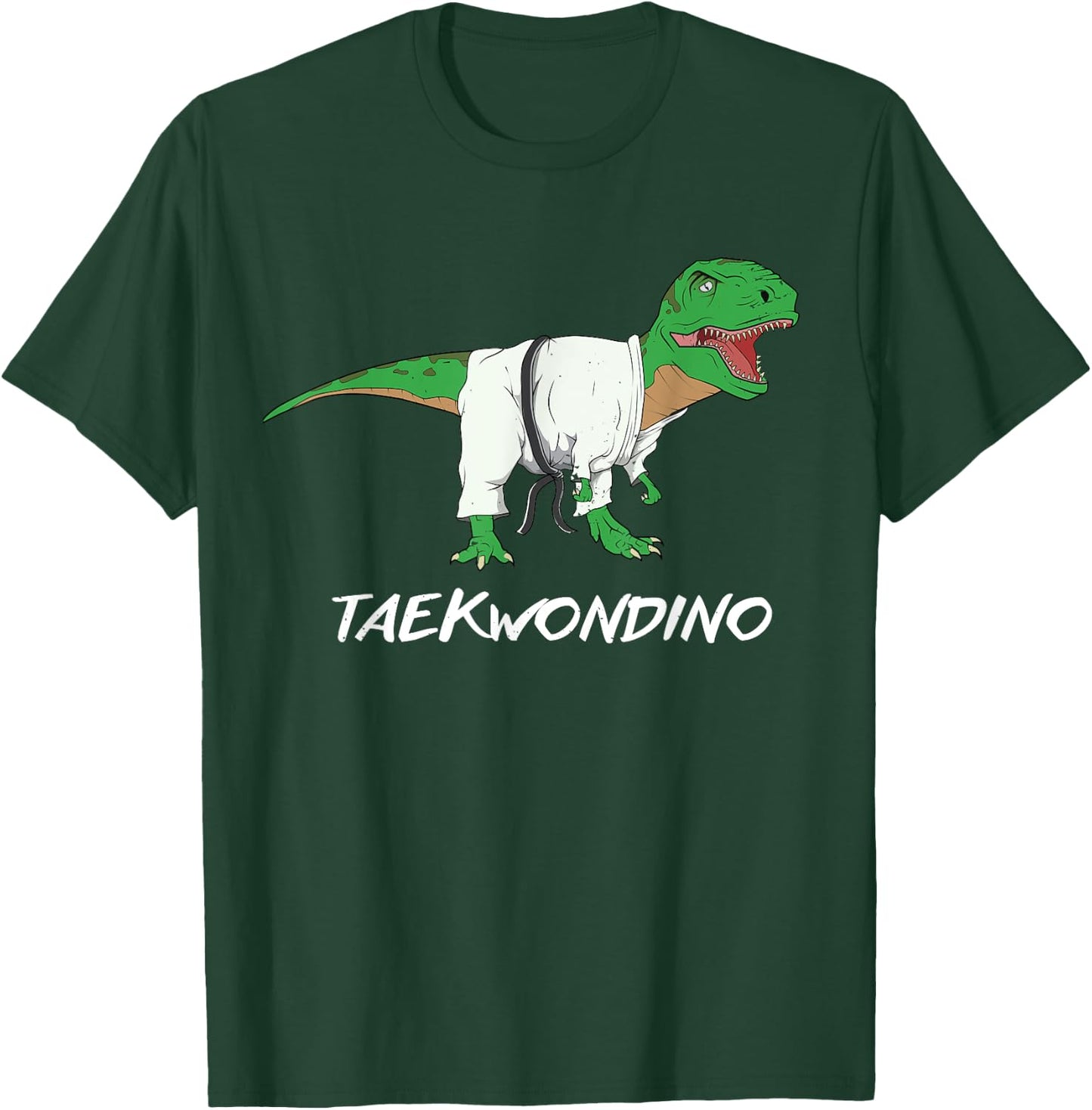 Funny Taekwondo T Rex Dinosaur Cute Martial Arts Boys Gift T-Shirt - T-Shirt | Forest