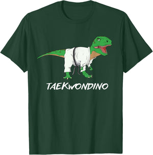 Funny Taekwondo T Rex Dinosaur Cute Martial Arts Boys Gift T-Shirt - T-Shirt | Forest