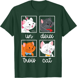 The Aristocats - Un Deux Trois Cat Character Squares T-Shirt - T-Shirt | Forest