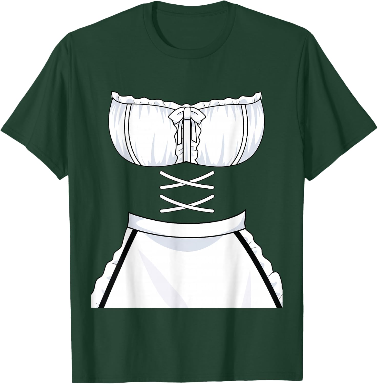 Japanese Anime French Apron - Maid Dress Cosplay Costume T-Shirt - T-Shirt | Forest