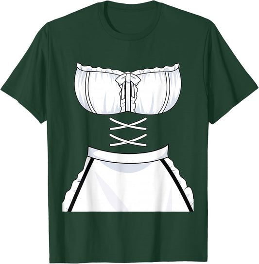 Japanese Anime French Apron - Maid Dress Cosplay Costume T-Shirt - T-Shirt | Forest