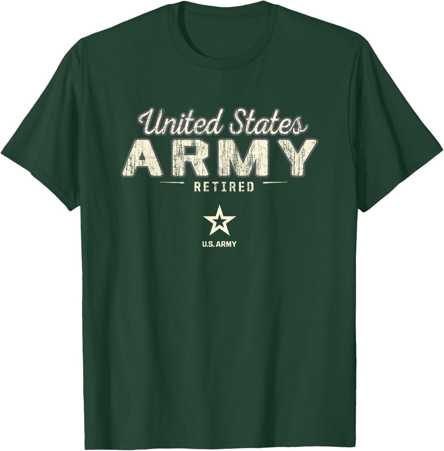 United States Army Military Retired Vintage Black T-Shirt - T-Shirt | Forest