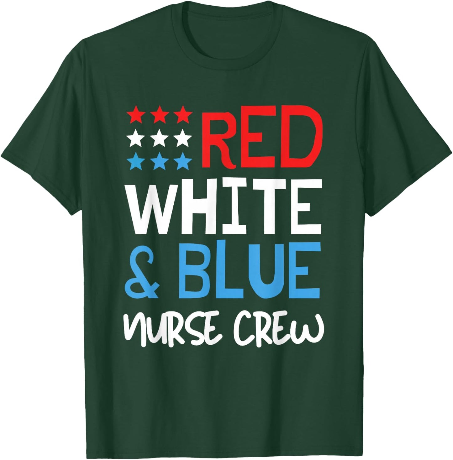 4th of July Nurse Crew Scrub Tops Patriotic Nurses Matching T-Shirt - T-Shirt | Forest