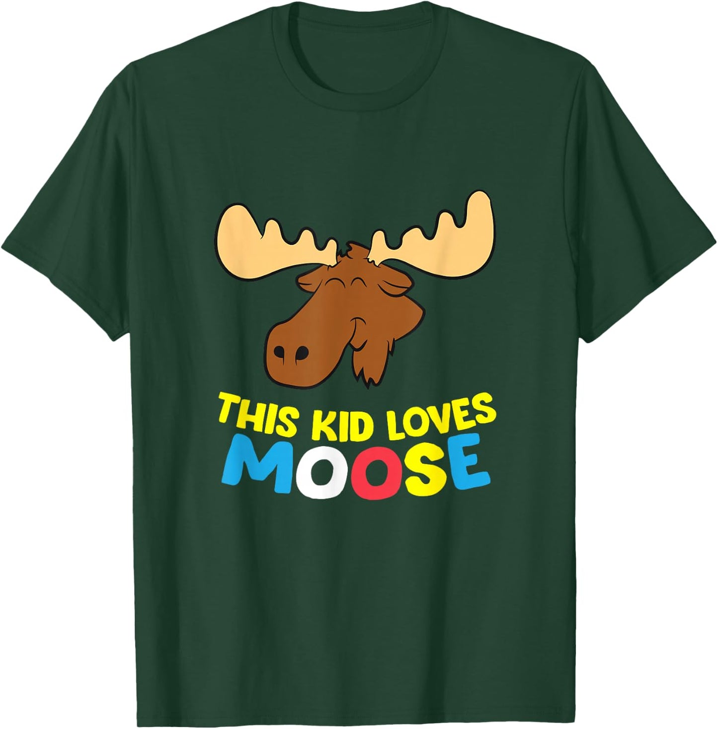 This Kid Loves Moose Funny Moose Boy Moose Girl Love Moose T-Shirt - T-Shirt | Forest