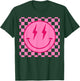 Retro Happy Face Shirt Checkered Pattern Smile Face Trendy T-Shirt - T-Shirt | Forest