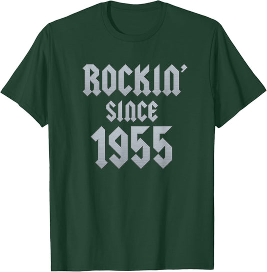 70 Year Old Rockin' Since 1955 70th Birthday T-Shirt - T-Shirt | Forest