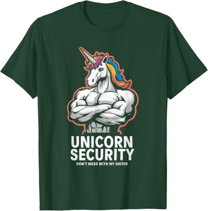 Unicorn Security Don't Mess With My Sister T-Shirt - T-Shirt | Forest