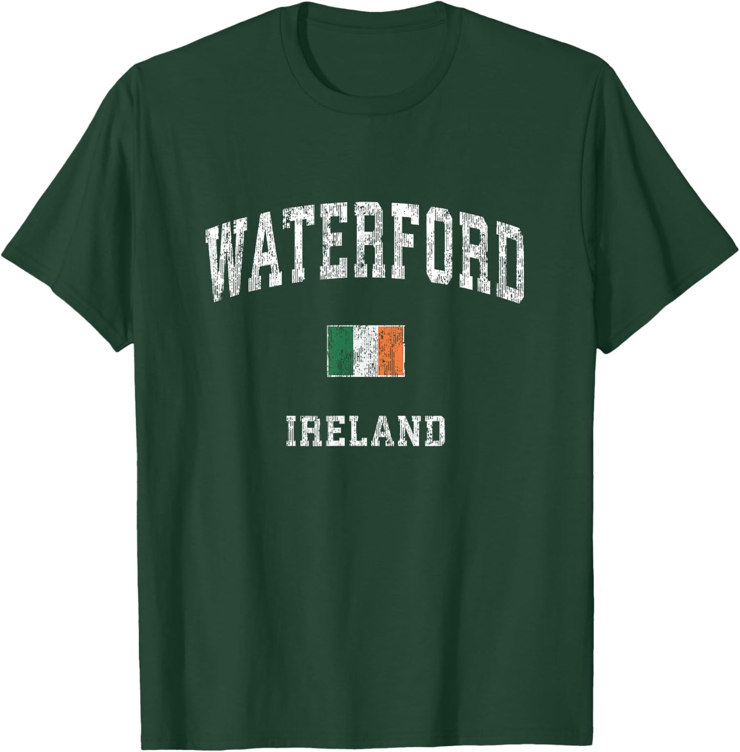Waterford Ireland Vintage Athletic Sports Design T-Shirt - T-Shirt | Forest