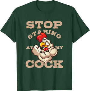 Chef Chef Staring Chicken Rooster Farmer Bird Gift T-Shirt - T-Shirt | Forest