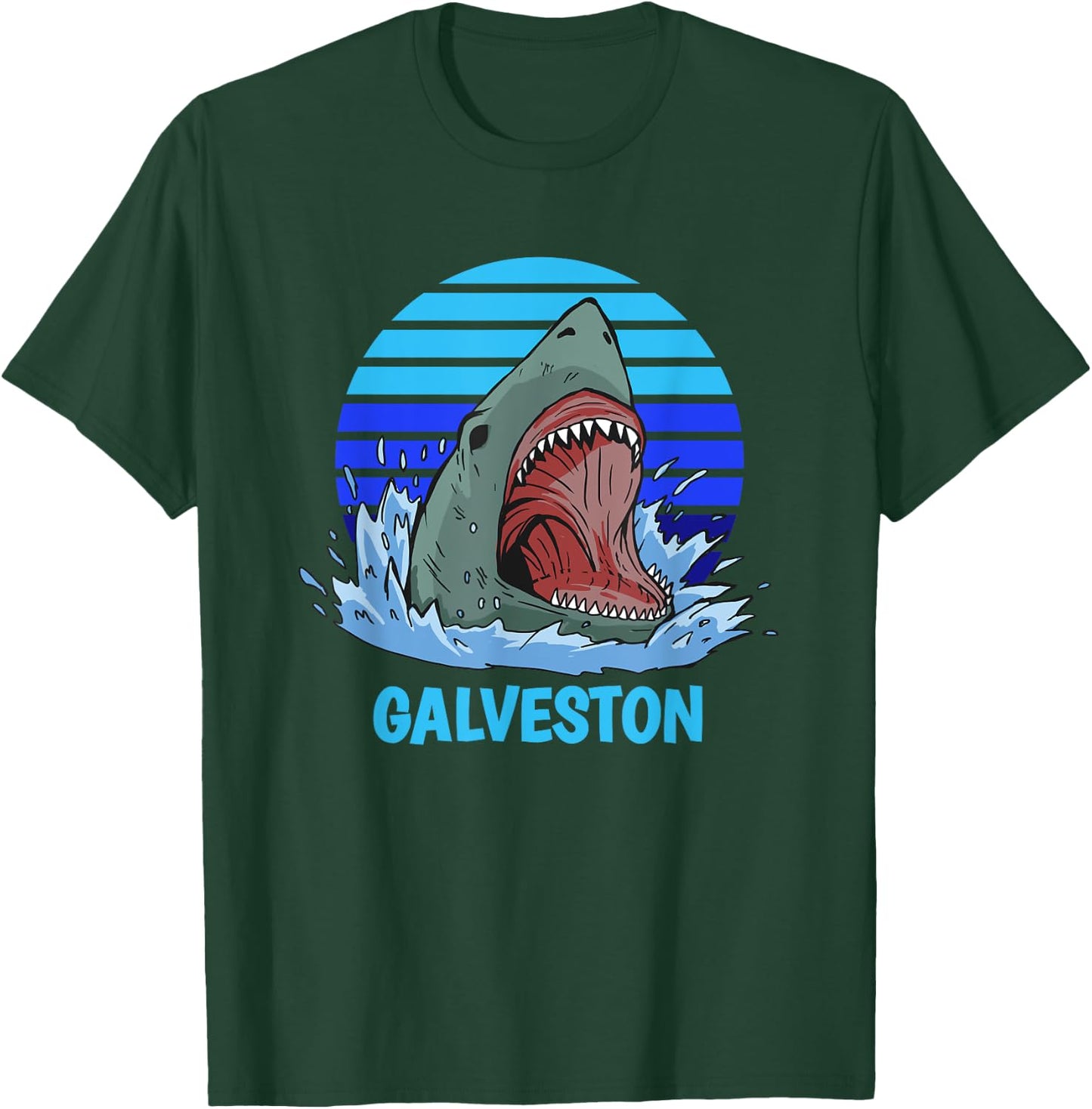 Galveston Vacation Shark Theme T-Shirt - T-Shirt | Forest