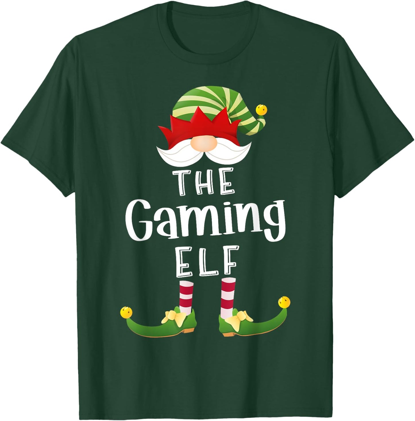 Gaming Elf Group Christmas Funny Pajama Party T-Shirt - T-Shirt | Forest