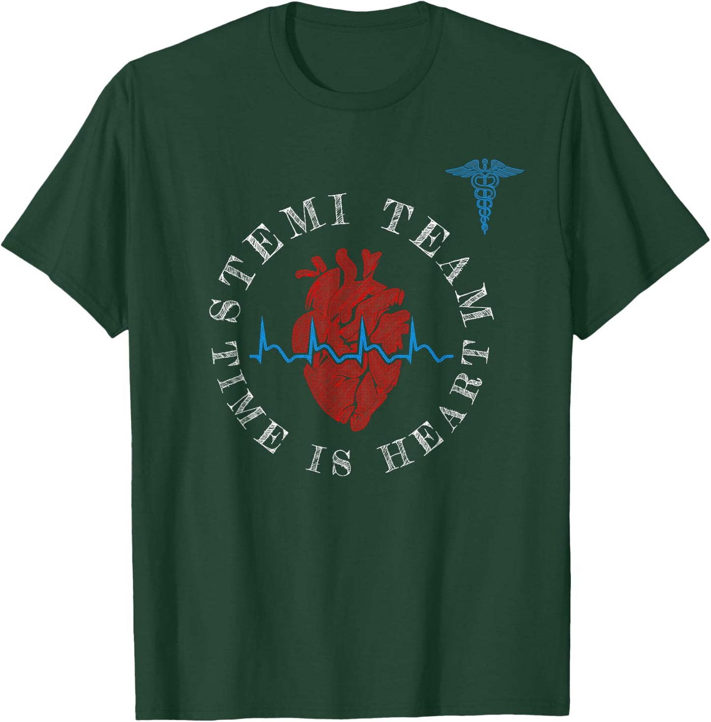 Cardiology Department Time Is Heart Code Stemi - Cath Lab T-Shirt - T-Shirt | Forest