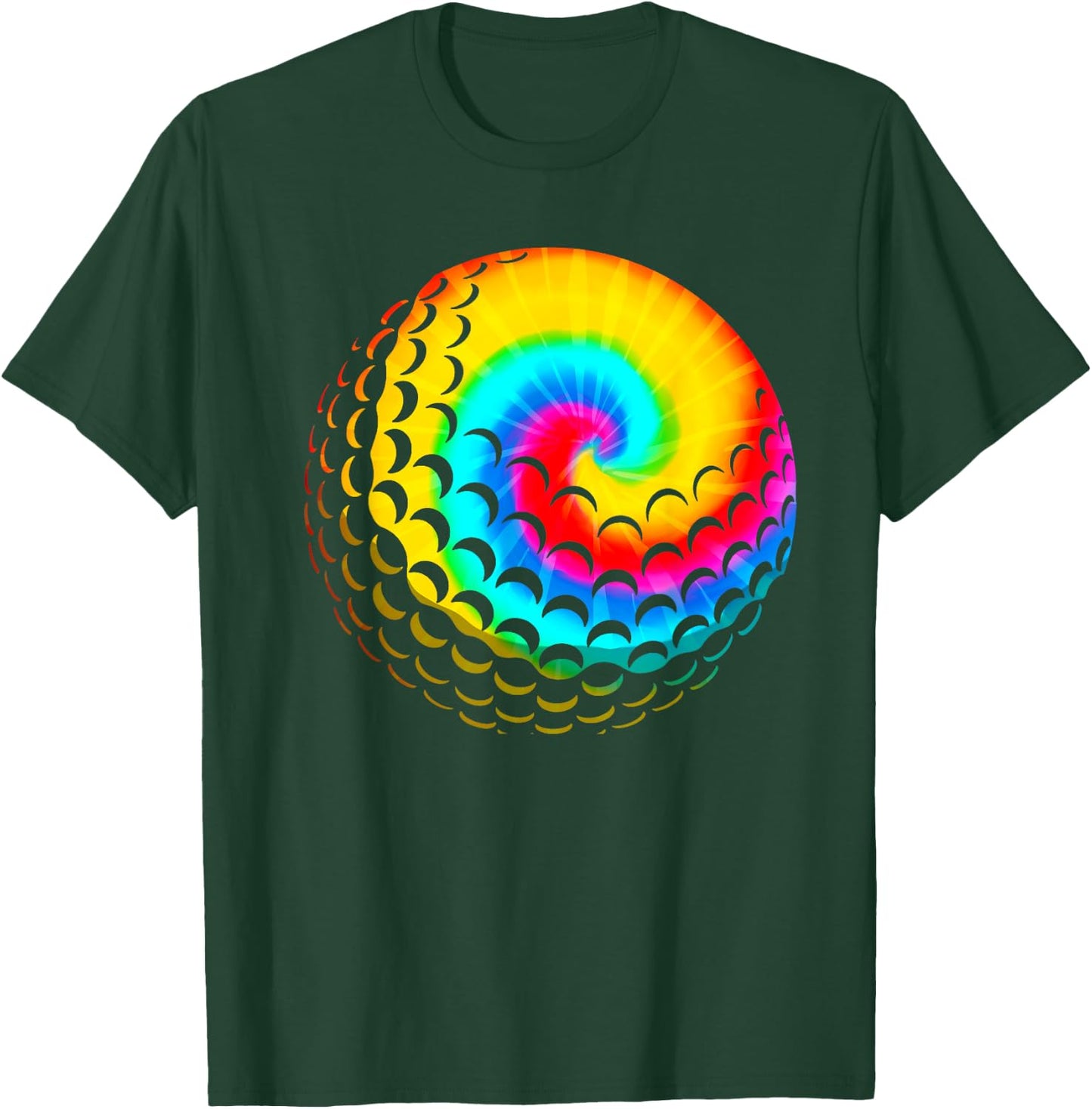 Cute Tie Dye Golf Gift Men Women Funny Rainbow Colored Ball T-Shirt - T-Shirt | Forest