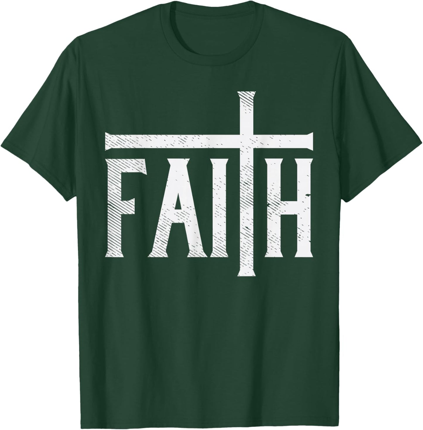 Faith Cross God Jesus Christ Prayer Religious Christian Gift T-Shirt - T-Shirt | Forest