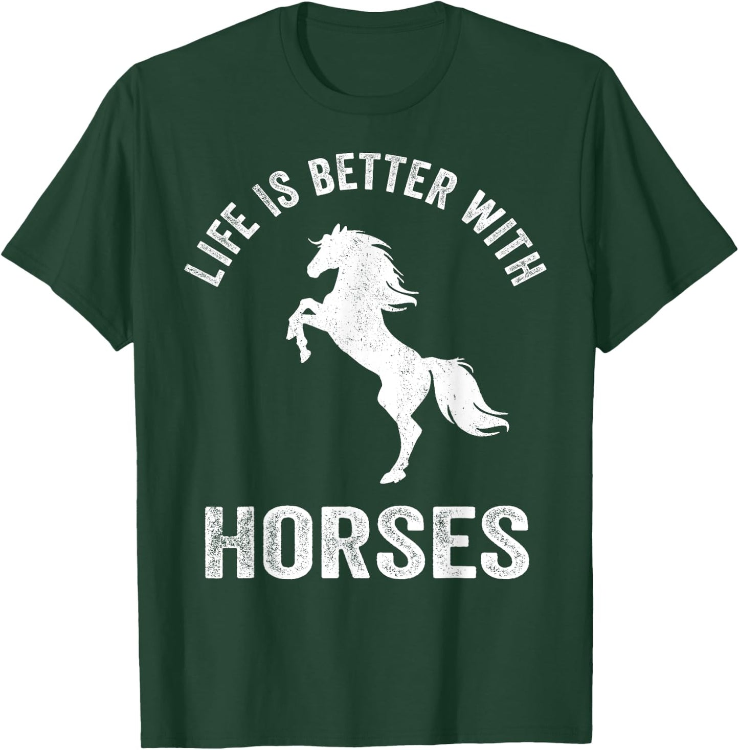Cute Life Is Better With Horses Horseback Riding Shirt T-Shirt - T-Shirt | Forest