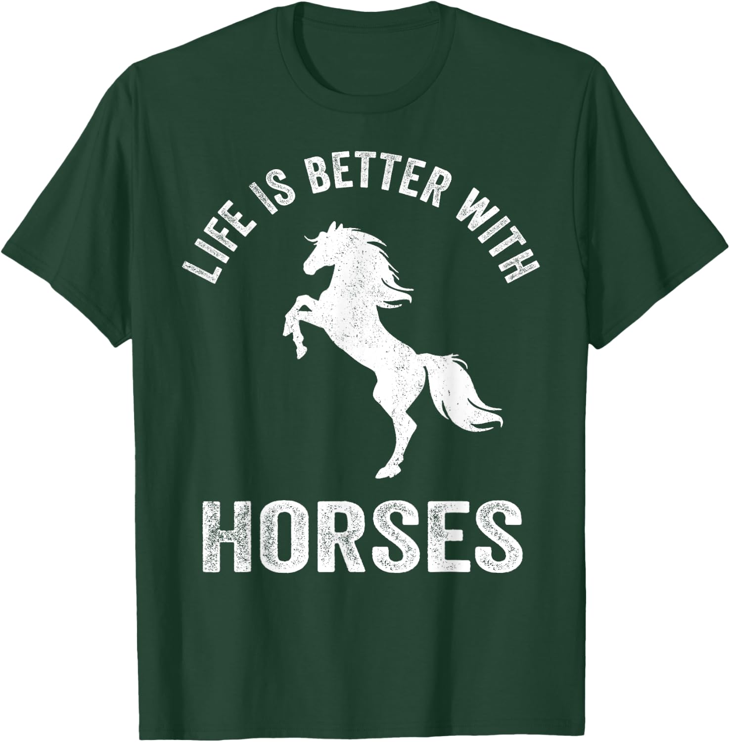 Cute Life Is Better With Horses Horseback Riding Shirt T-Shirt - T-Shirt | Forest