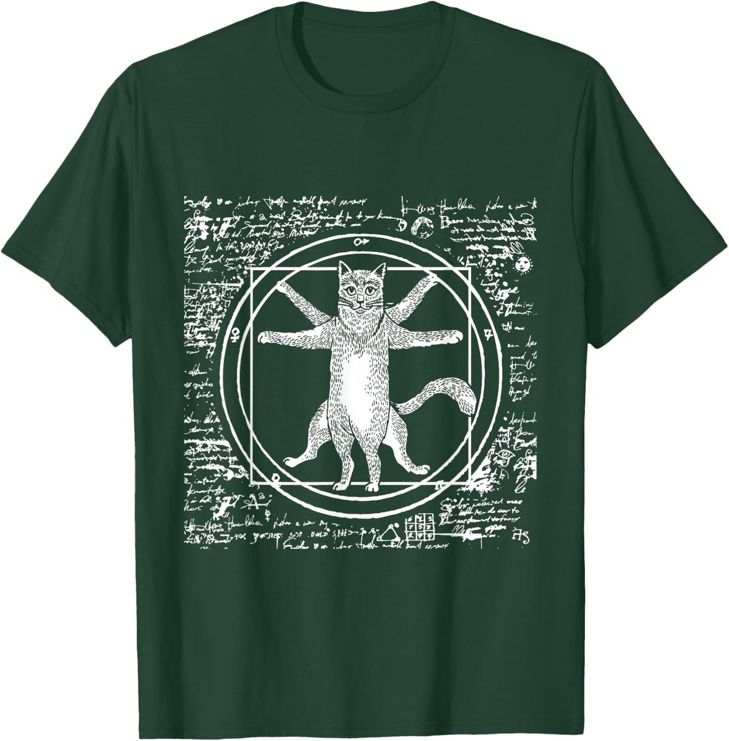 Leonardo Da Vinci Vitruvian cat lover T-Shirt - T-Shirt | Forest