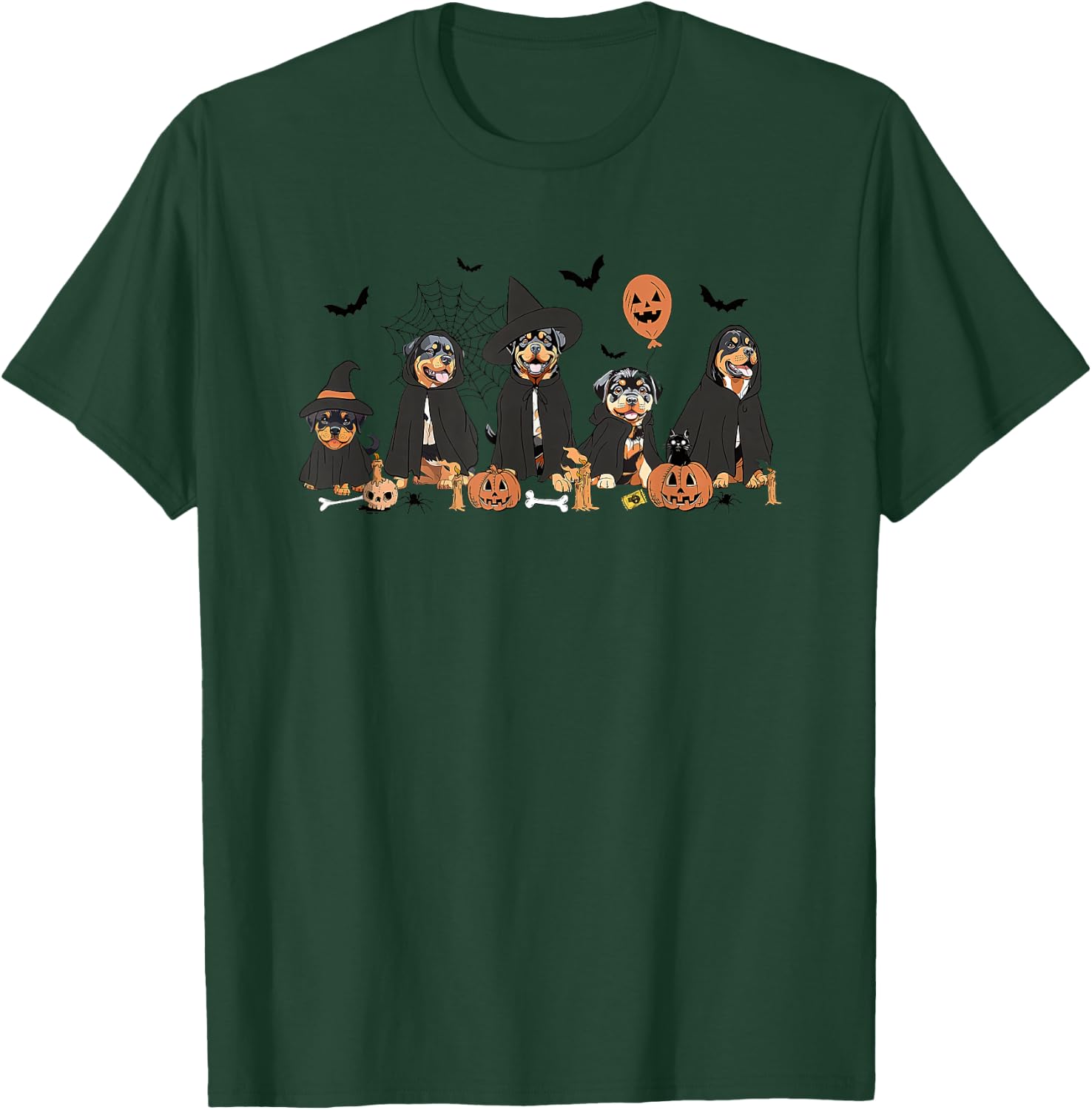 Funny Rottweiler Halloween Ghost Dog T-Shirt - T-Shirt | Forest