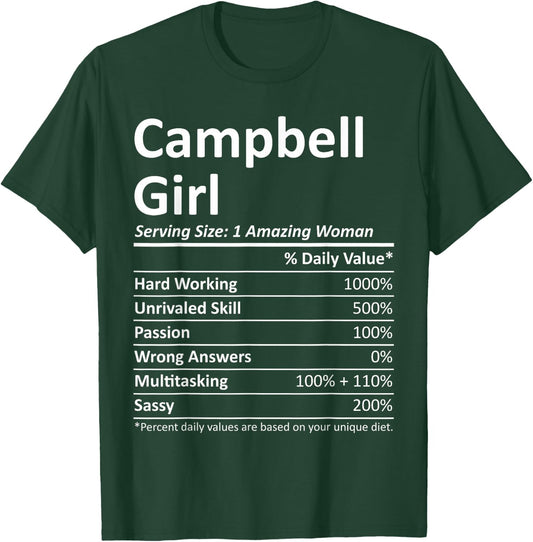 Campbell Girl CA California Funny City Home Roots USA Gift T-Shirt - T-Shirt | Forest