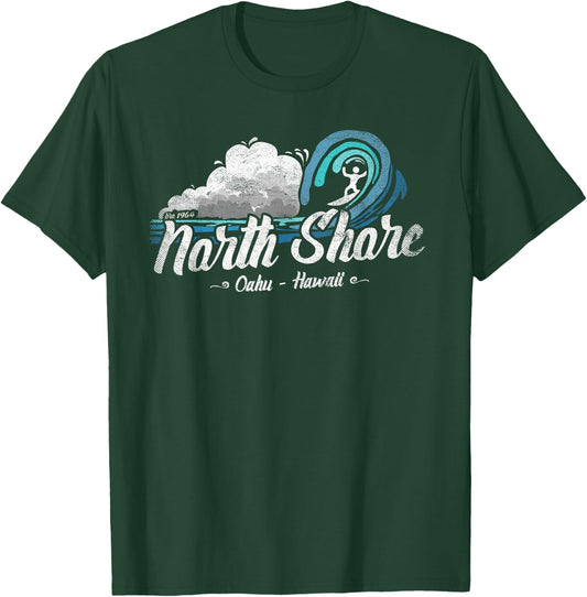 Vintage North Shore, Sunset Beach, Pipeline, Oahu, Hawaii T-Shirt - T-Shirt | Forest