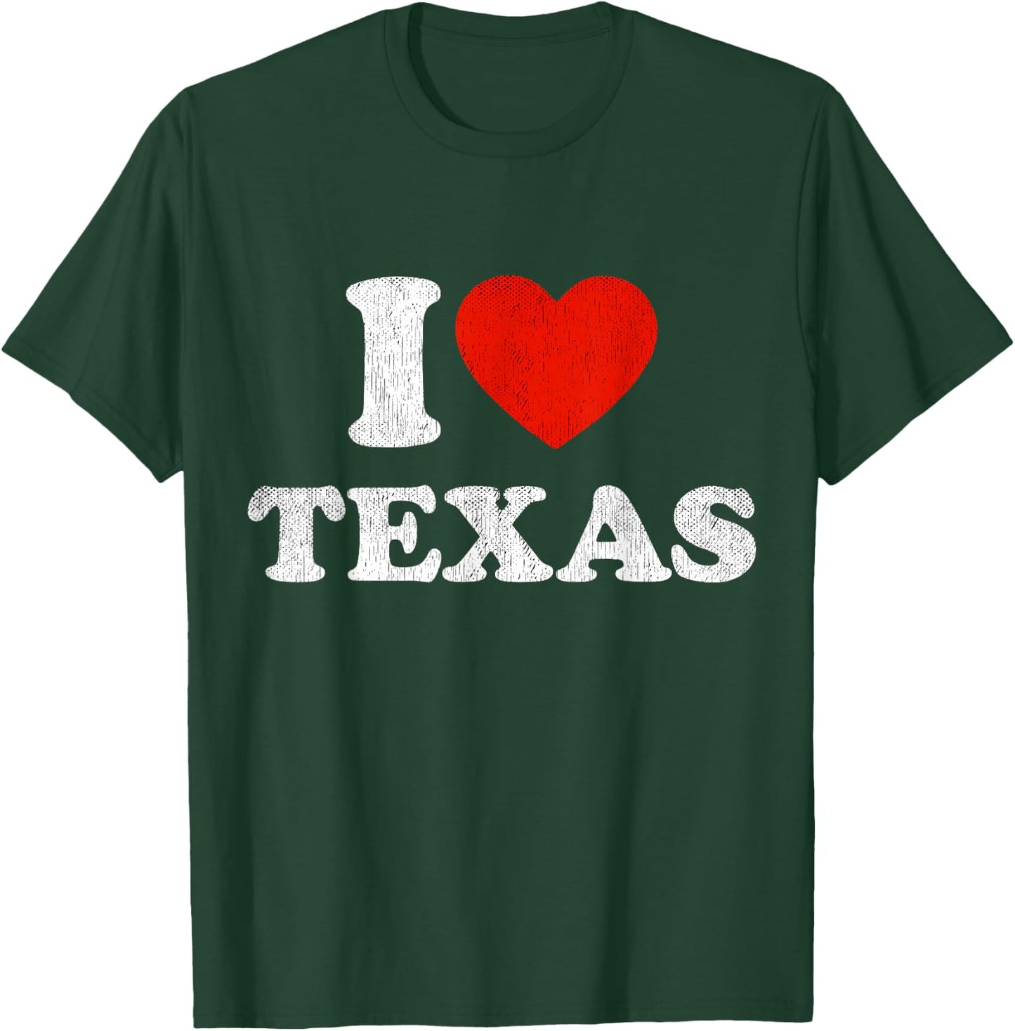 I Love Texas Top Red Heart Shirt TX State Souvenir T-Shirt - T-Shirt | Forest