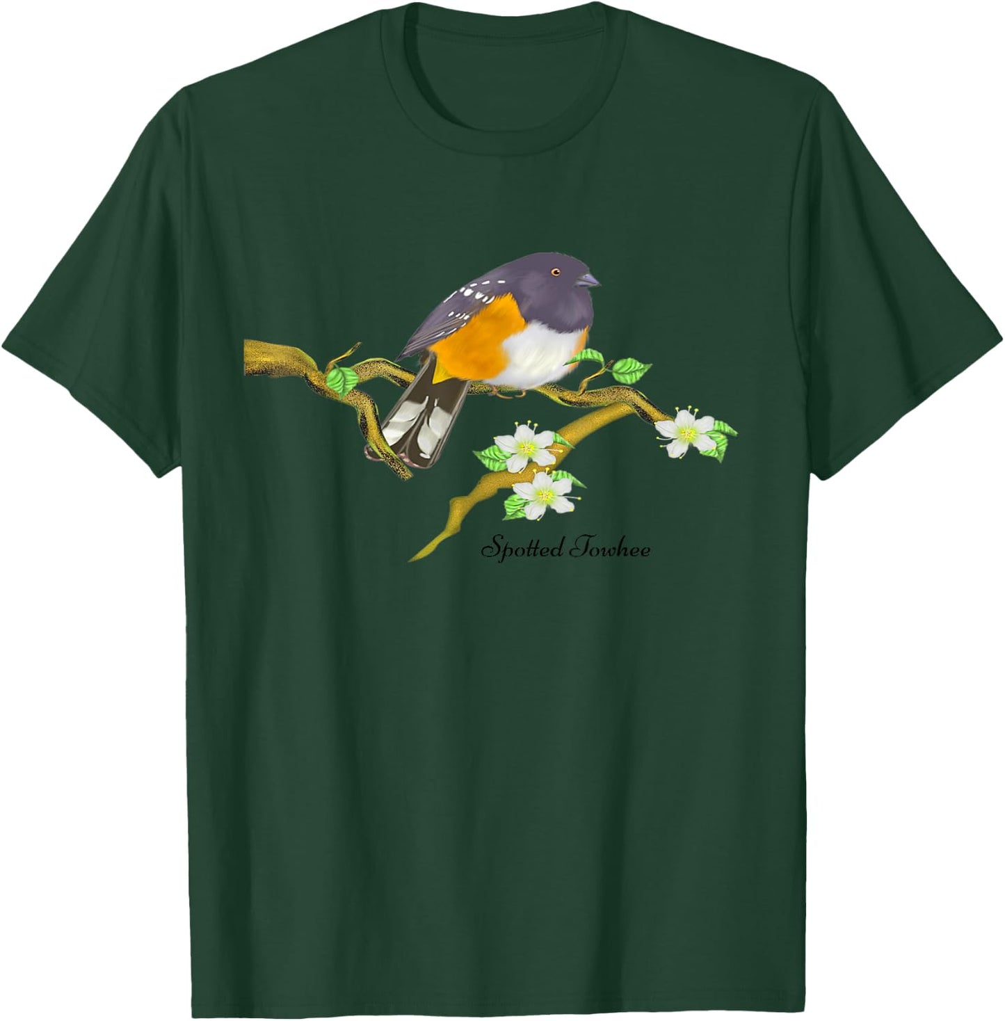 Spotted Towhee Beautiful Bird T-Shirt - T-Shirt | Forest