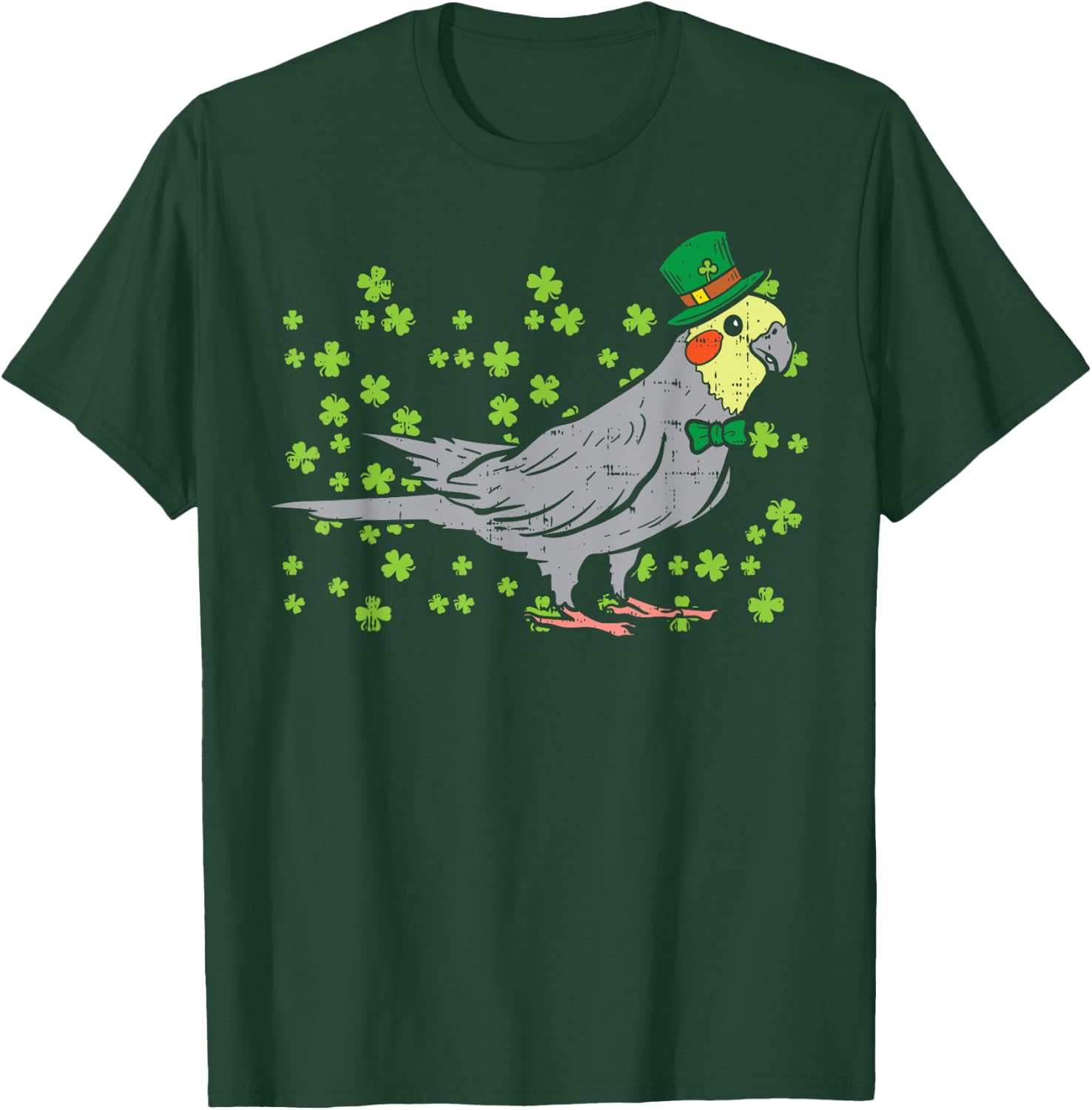 Leprechaun Cockatiel Bird Clover St Patricks Day Animal Gift T-Shirt - T-Shirt | Forest