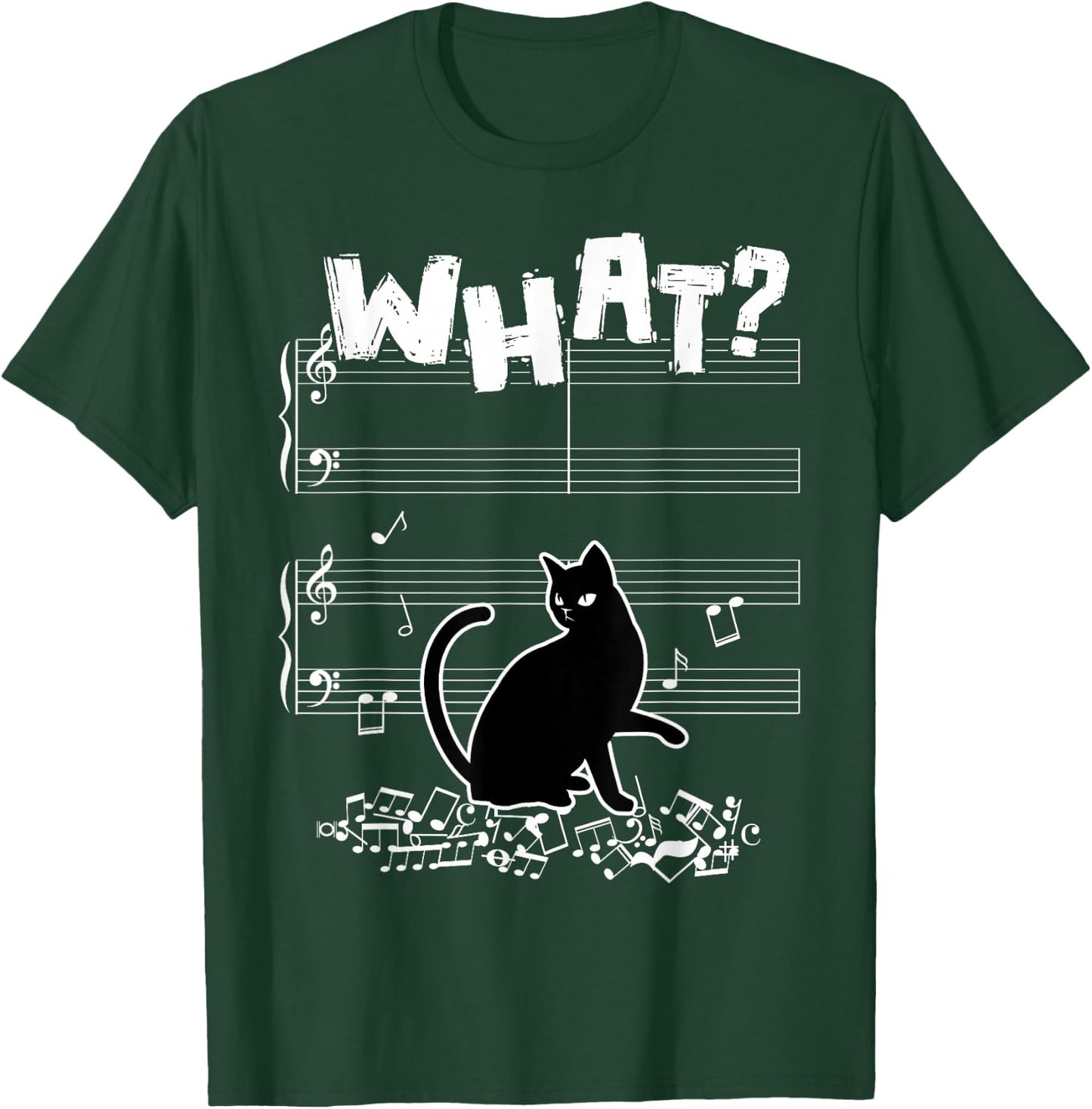Cat What Funny Cat Music Note T-Shirt - T-Shirt | Forest