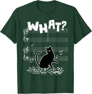 Cat What Funny Cat Music Note T-Shirt - T-Shirt | Forest
