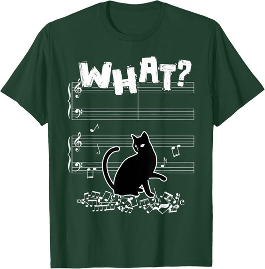 Cat What Funny Cat Music Note T-Shirt - T-Shirt | Forest