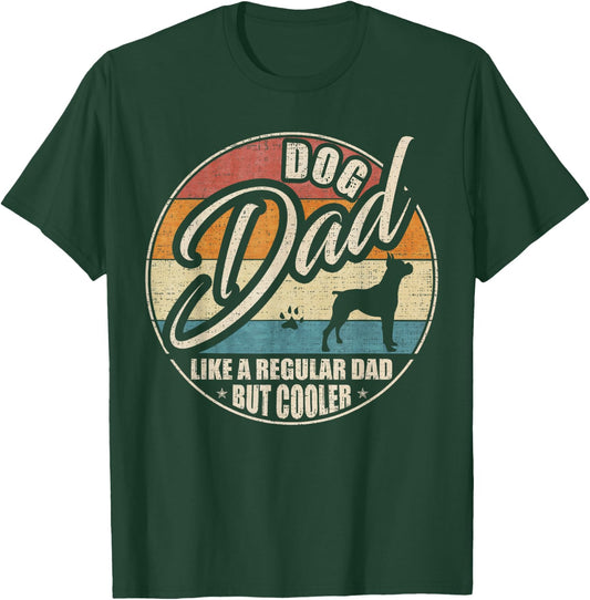 Vintage Retro Dog Dad Like A Regular Dad But Cooler Funny T-Shirt - T-Shirt | Forest