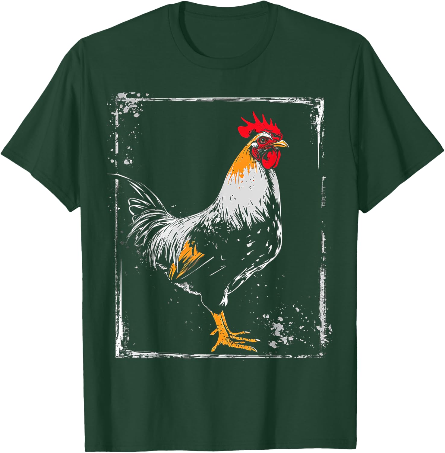Chicken Painting Drawing Animal Art Graphic Chicken T-Shirt - T-Shirt | Forest